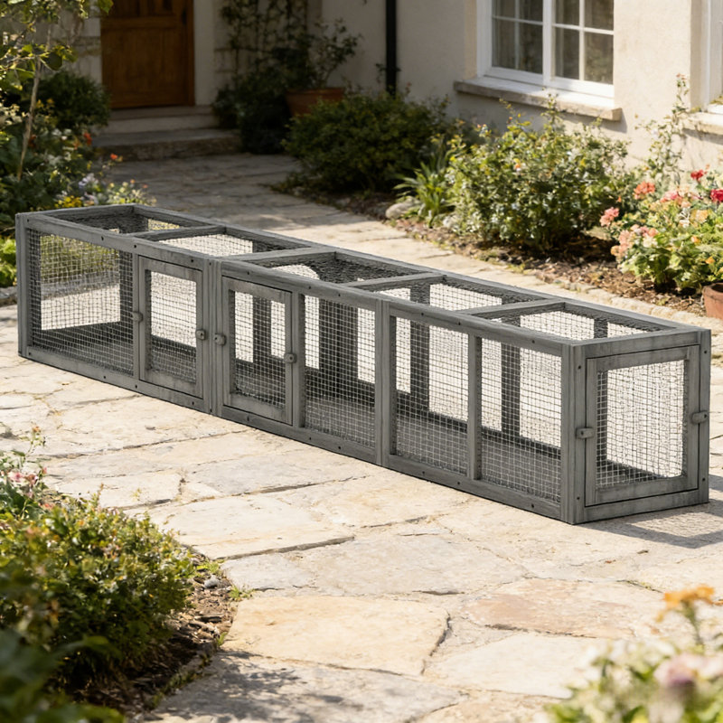 Tunnel de jeu d'extérieur pour chat avec une conception flexible, connecte les fenêtres et les maisons, convient aux chats de moins de 10 lb, maison polyvalente gris foncé, cages, fabrication robuste, gris, lb