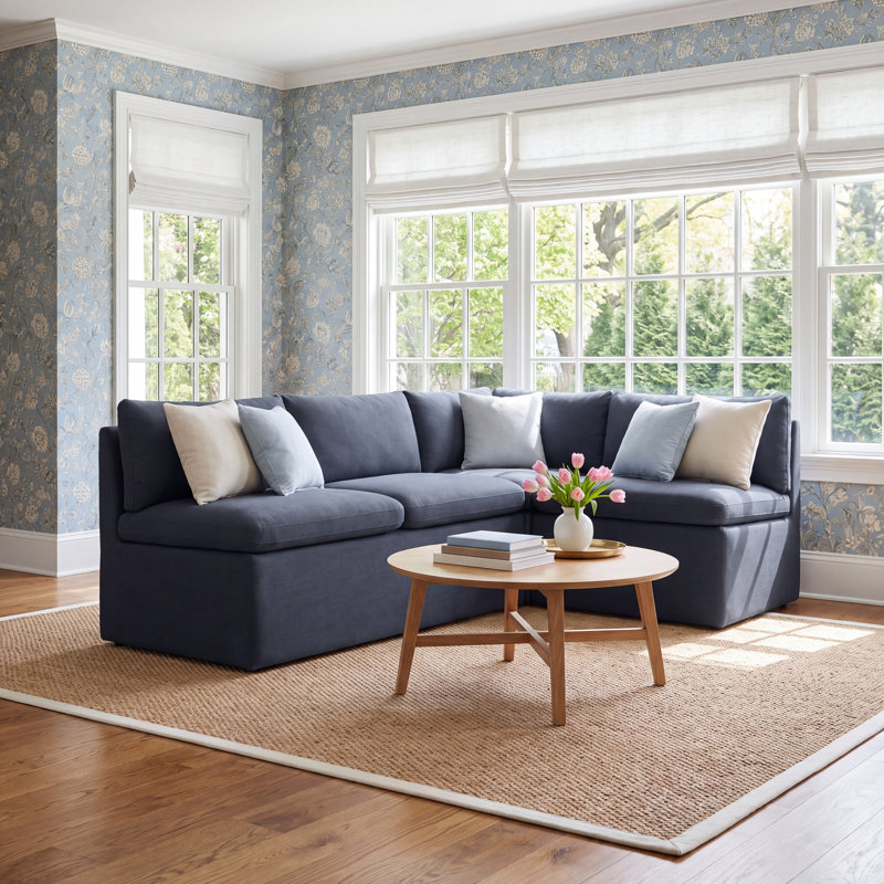 Malcolm Corner Dining Banquette, Effie Linen Performance