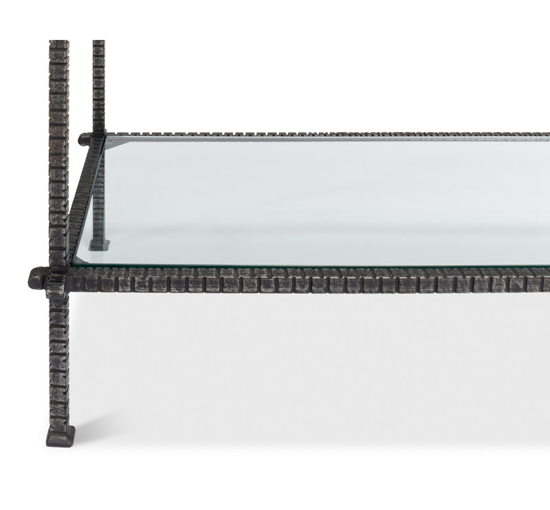 Hand Chased 60 in. Glass Console Table