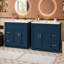 Ensemble de meuble-lavabo transitionnel 60 po avec double lavabo en résine Harborbay-138217089
