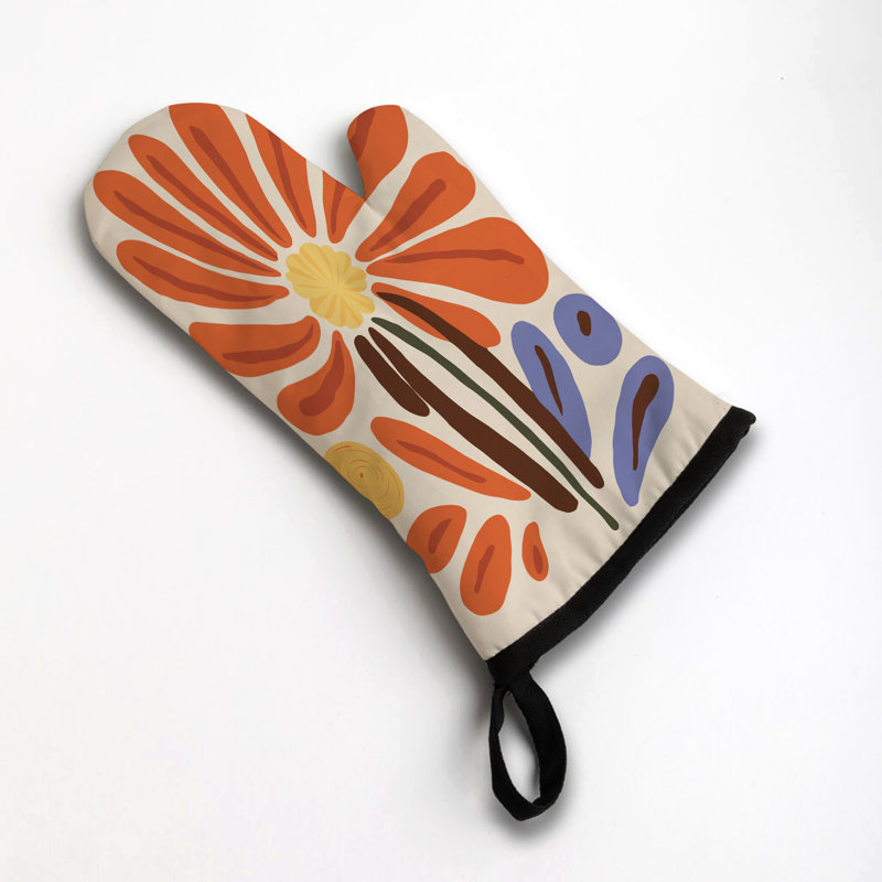 Painterly Flora Oven Mitt Cotton Twill