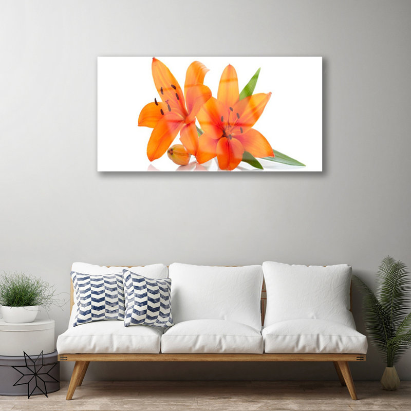 Floral Flowers - Unframed Photograph on Glass