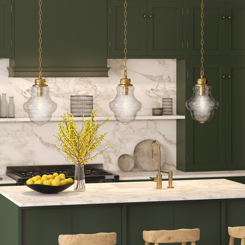 Annie 1 - Light Single Pendant, Clear Glass, Brushed Brass