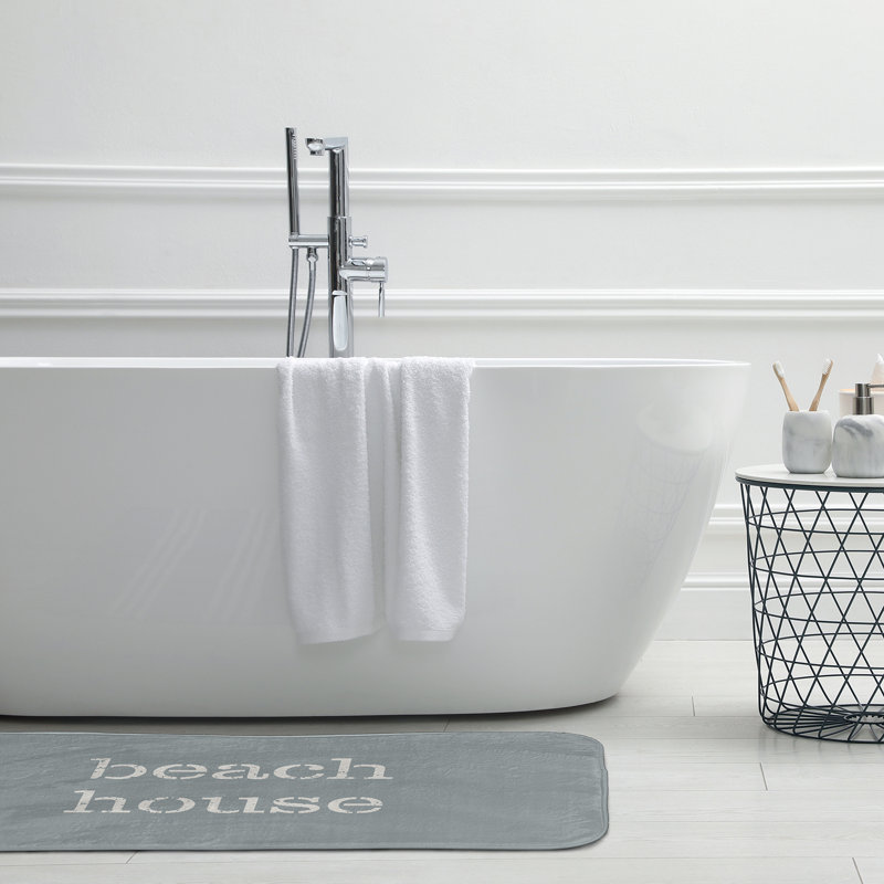 Tapis de bain Beach, L 17 po x L 24 po, gris