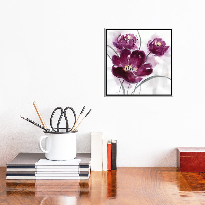 «My Magenta II» par Nan - reproduction d'art sur toile tendue, H 12 po x l 12 po x P 1,5 po, Cadre blanc
