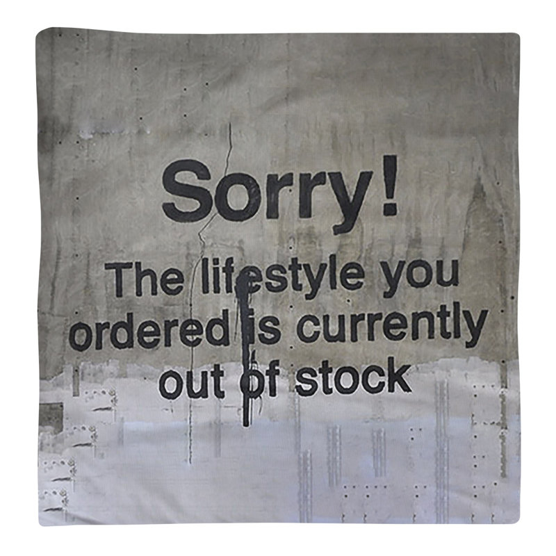 Banksy Graffiti No Pattern Square Napkin, 10" x 10", Cotton Twill