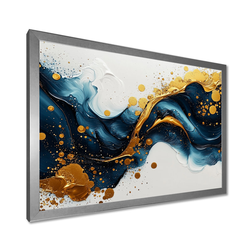 Art mural sur toile Broseley, H 12 po x l 20 po, Cadre simple, Argent argent
