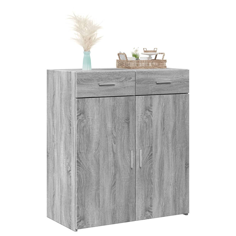 Vidaxl sideboard made of wood, 31.5 x 16.7 x 36.6 inch, Grey/Sonoma