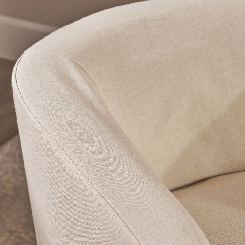 Fauteuil demi-tonneau pivotant et évasé, Ivoire ivoire