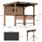 Beaufort 6.5' x 11' Cedar Wood Entertainment Bar Gazebo With Charging Station And Accessory Organizer,Galvanied Steel Slope Pavillian Roof