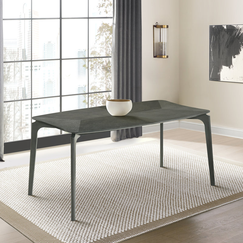 Table de salle à manger Jaysea, Gris anthracite