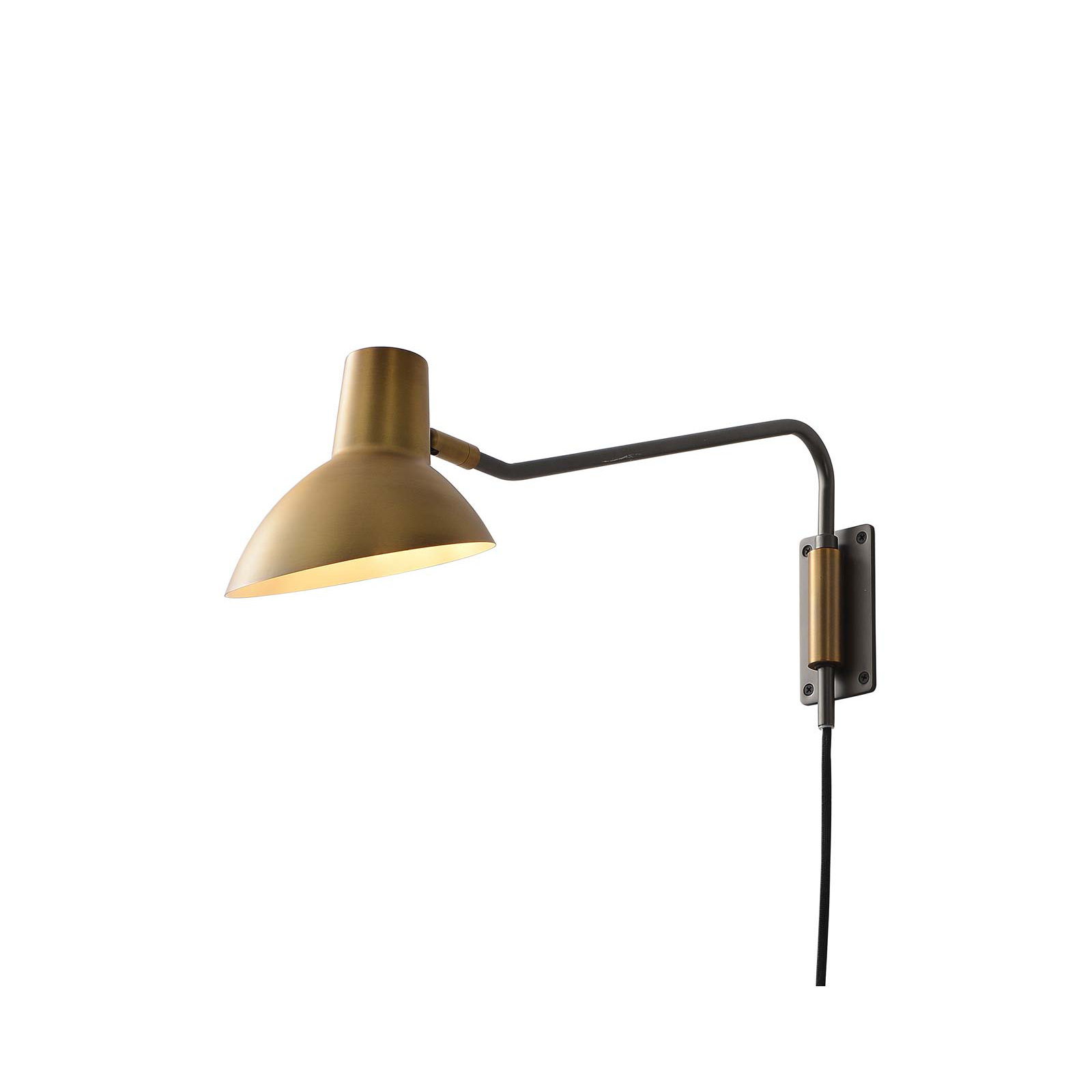 Swing Wall Light - Plug-in, Dimmer Switch, Brushed Brass