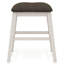Ensemble de salle à manger moderne à hauteur de comptoir 6 pièces avec table, tabourets, banc et tablettes de rangement blanc cassé et gris pour une salle à manger élégante-487306358
