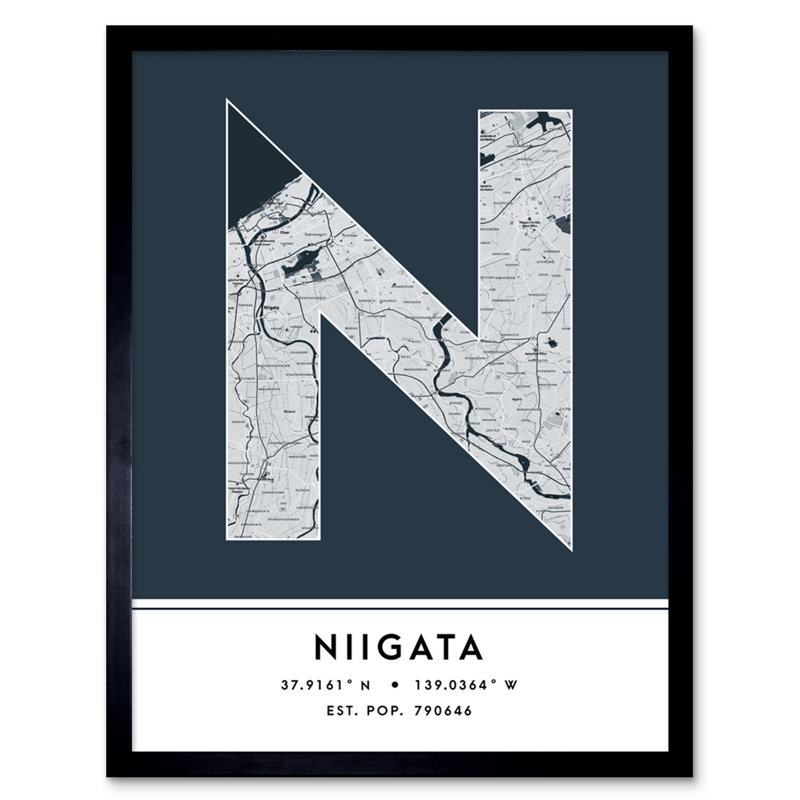 Niigata City Map Niigata Japan City Map - Single Picture Frame Typography
