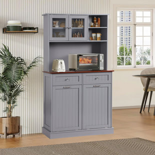 Armoire de rangement à double basculement 20 gallons avec deux tiroirs en bois massif