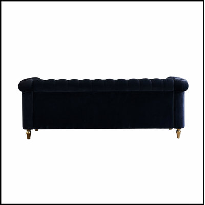 Luxurious Chesterfield Velvet Sofa For Living Room, 84.65 Inch, Combining Style, Comfort, And Durability
