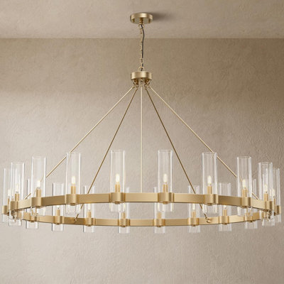 Dhreej 20 - Light 60''Glass LED Wagon Wheel Chandelier