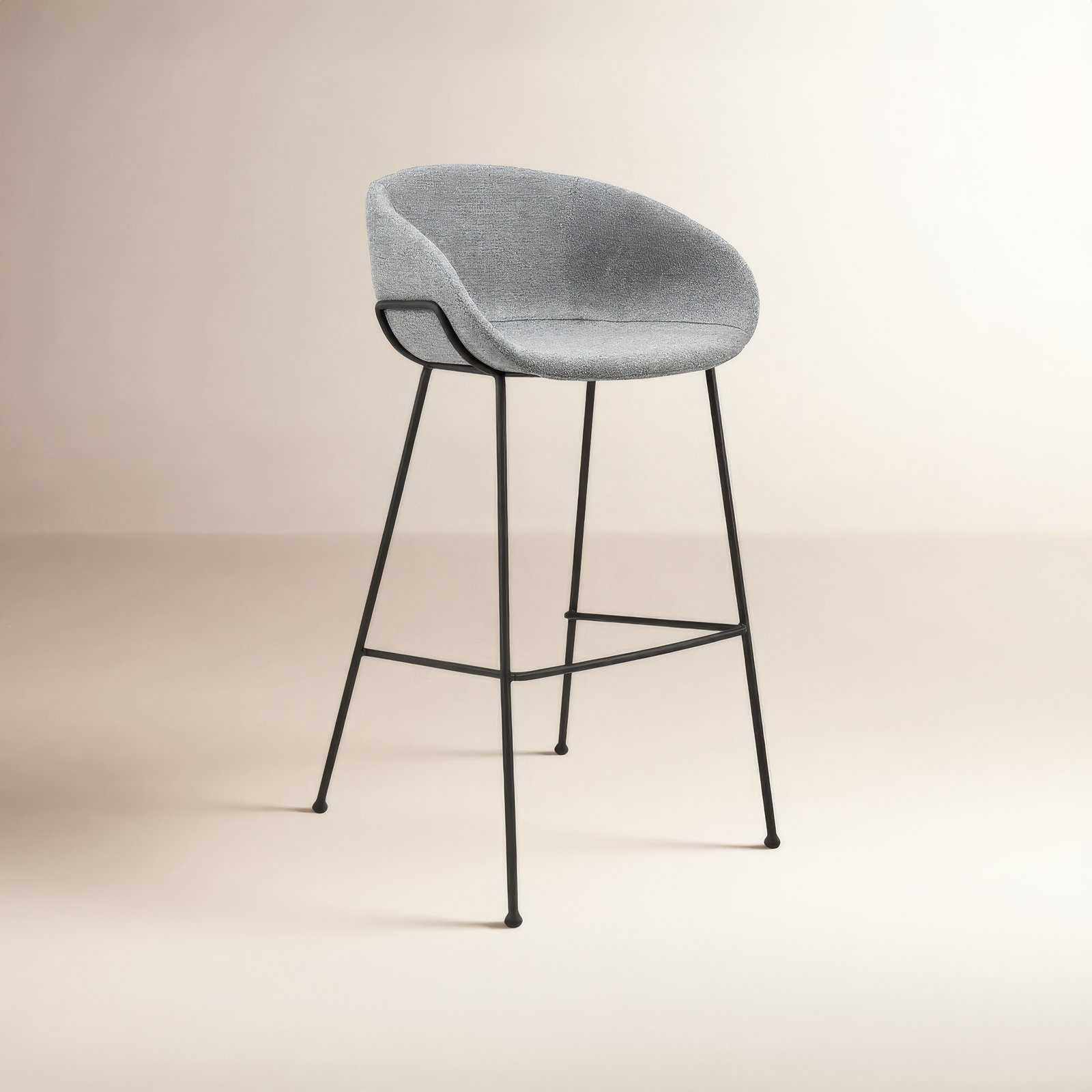 Ardea Bar and Counter Stool, Bar Stool (29.93" Seat Height), Gray Blue Faux Leather