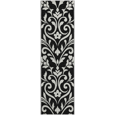 Premium Machine Washable Prisco Black Rug