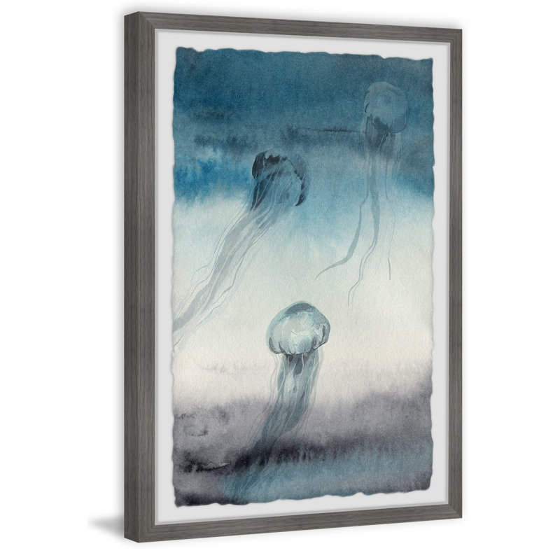 Jellyfish Gather - Single Picture Frame Print, 91cm H x 61cm W x 3.81cm D