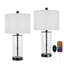 Ensemble de lampes de table en métal et verre 23,25 "Quinita Modern Glam MCM (avec USB) - Funky Modern-169415440
