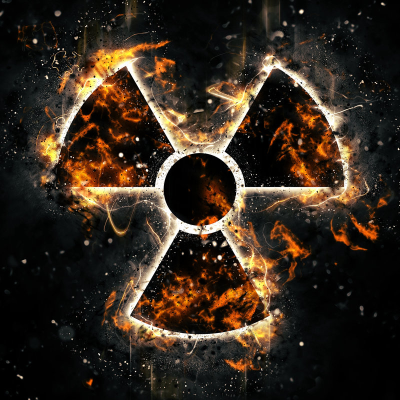 Panneau «Burning Radiation Hazard» par Romanokopny, H 12 po x l 12 po x P 1,25 po