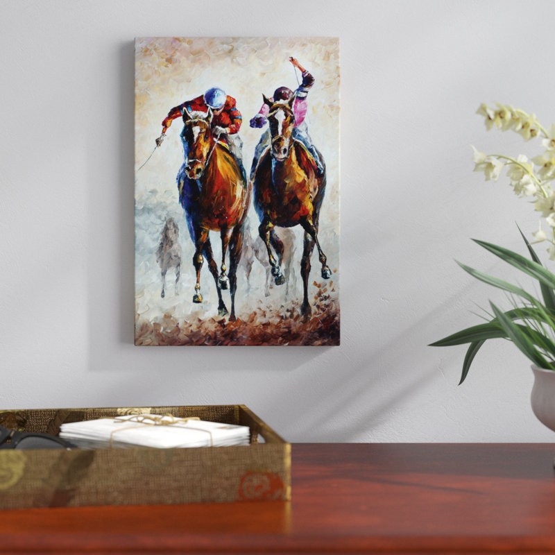 Contender par Leonid Afremov, reproduction sur toile, H 40 po x l 26 po x P 1,5 po, Toile tendue, Pas de tapis