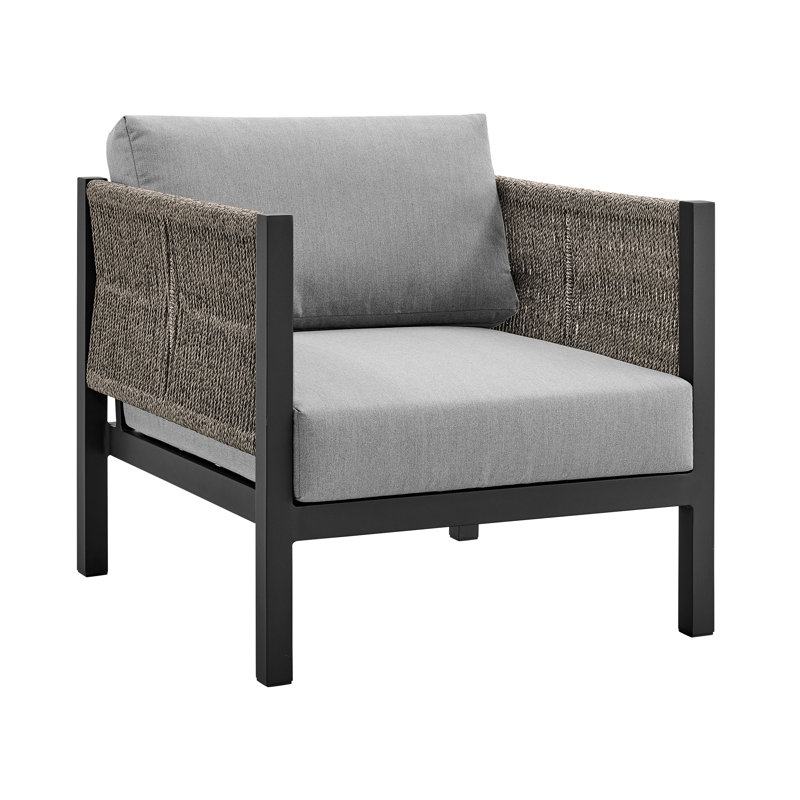 Chaise d'extérieur Cleven, Noir/gris