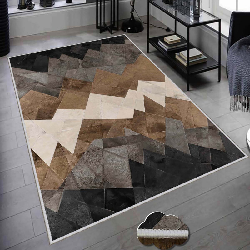 Luxurious Woven Area Rug, 100% Polyester, 23.6 x 39.4 inches | 650 g/m², 0.3 in Pile Height | Antibacterial, Non-Slip PVC Dot Underside, Machine Washable | 3D Digital Printing, Perfect for Living Room & Bedroom Decor