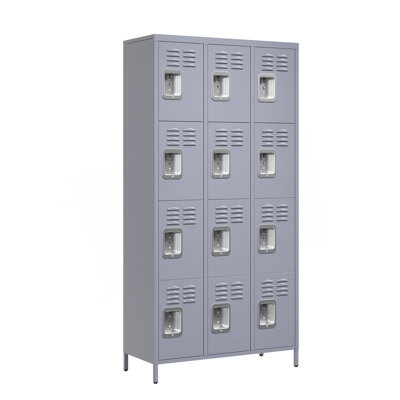Armoire de rangement 12 casiers en métal avec serrure 12 portes