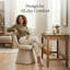 Chaise pivotante rembourrée en tissu-1846669821