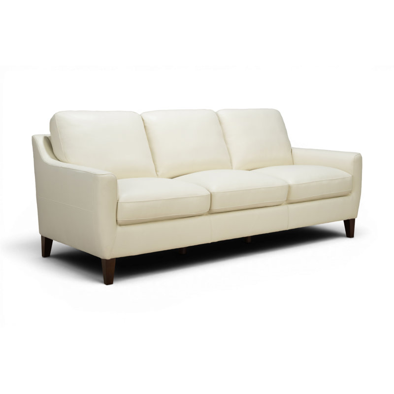 Auraluxe Genuine Leather Square Arm Sofa