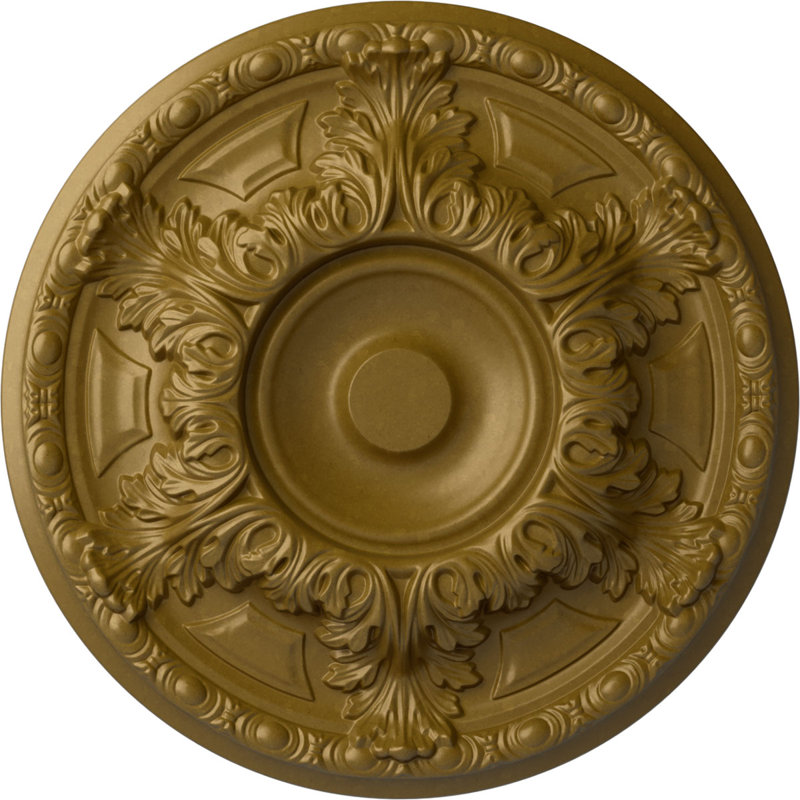 Médaillon de plafond H 2 1/2 po x l 23 3/8 po x P 2 1/2 po Granada, Or, H 19 po x l 19 po x P 2,5 po