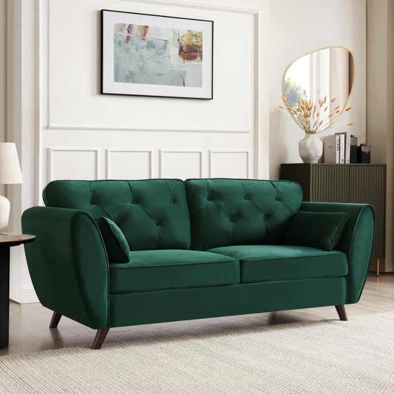 Wangara 3 Seater Sofa, Green Velvet