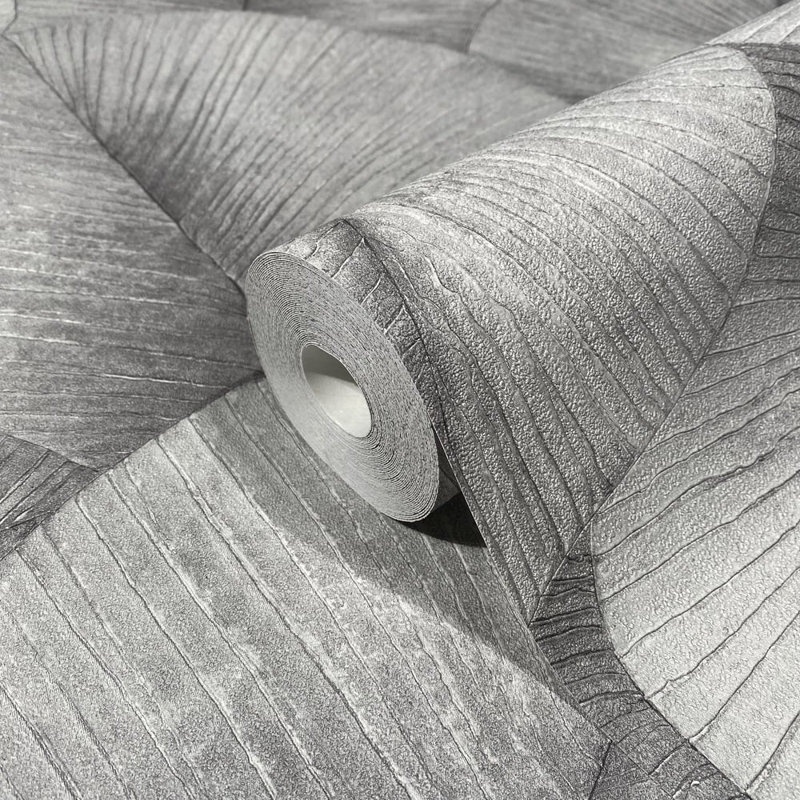 Kumano 3D Embossed Palm Leaf Wallpaper Roll, Beige