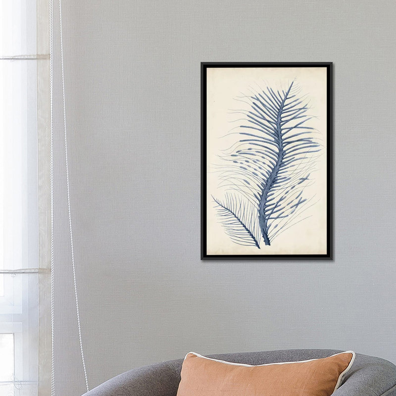 «Indigo Coral V», impression sur toile tendue, H 26 po x l 18 po x P 1,5 po, Toile tendue, Pas de tapis