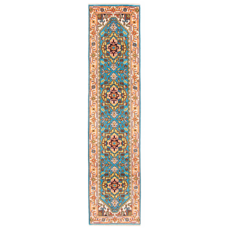 One-of-a-Kind 2'5" X 10' New Age Runner Wool Area Rug in Blue
