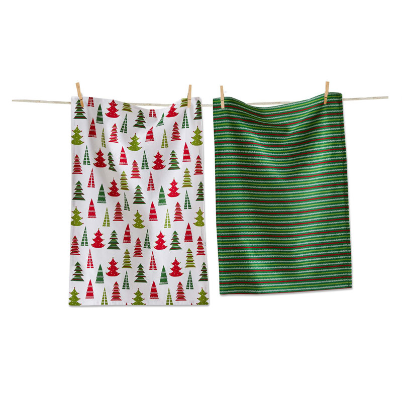  Cheerful Tree Dishtowel S/2