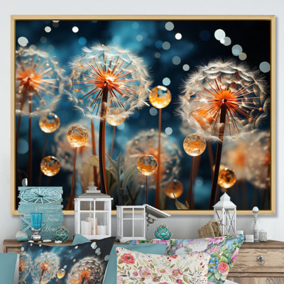 «Blue Dandelion Floral Symphony VII», reproduction sur toile