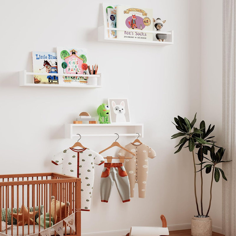 3 tablettes flottantes blanches