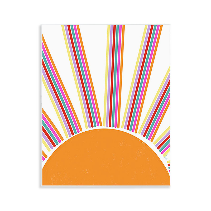Retro Striped Sun Rays Wall Plaque Art by Ashley Singleton