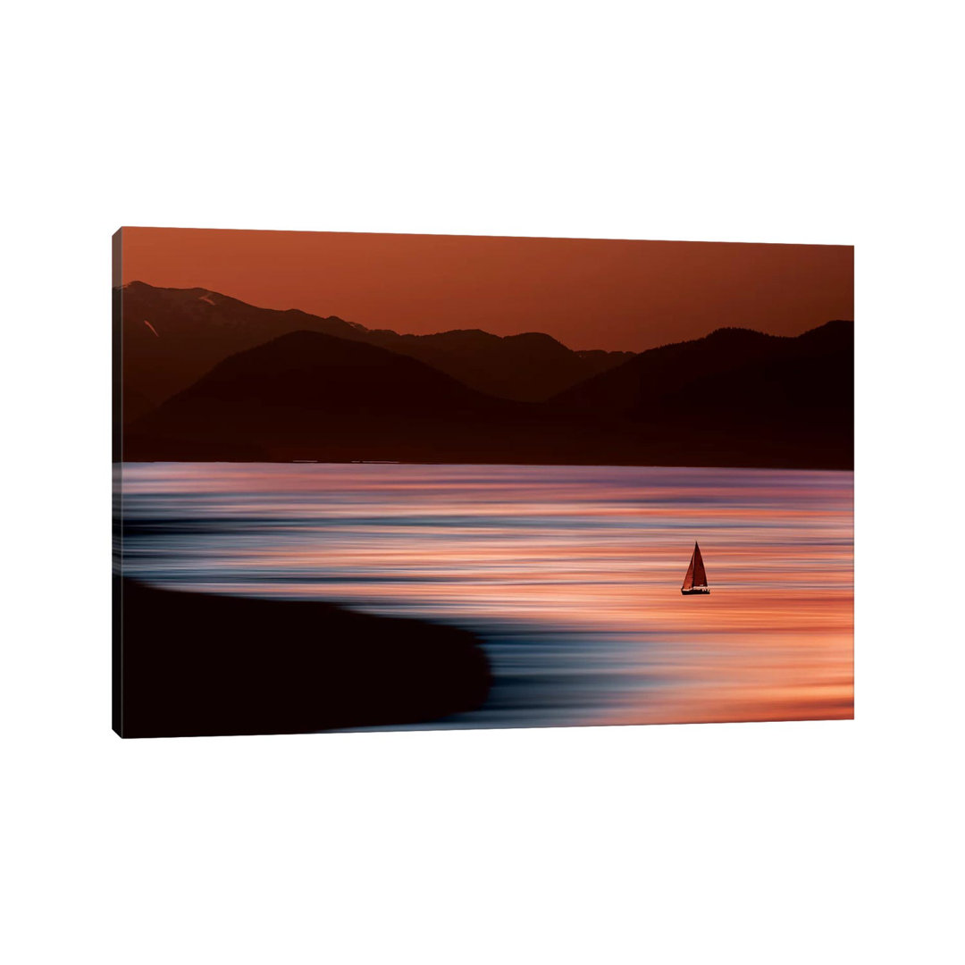 Sailboat on Surreal Ocean by David Orias - Wrapped Canvas 0
