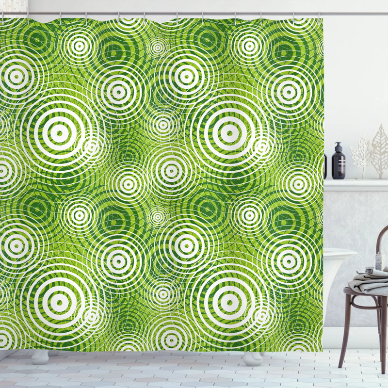 Abstract Shower Curtain with Hooks Included, 70" H x 69" W