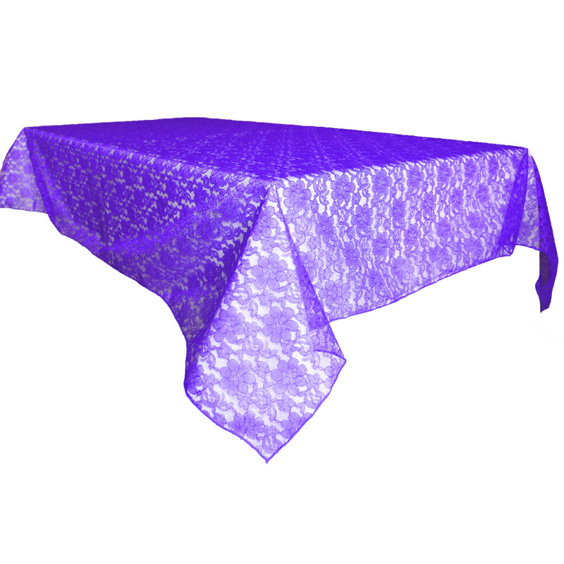 Floral Lace Overlay, 102" x 58", Purple