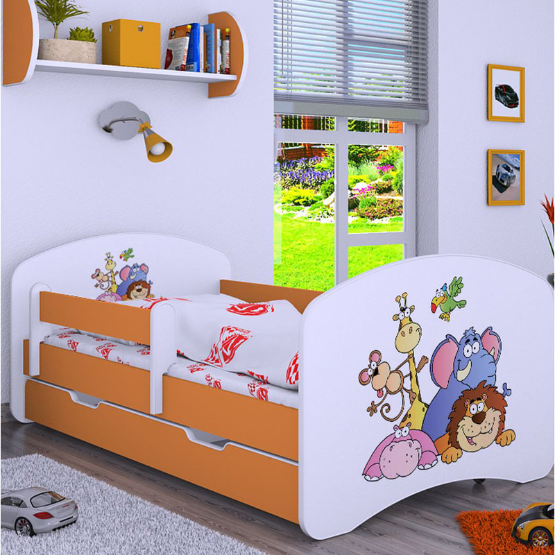 Mapes Cabin Bed Themed Beds with Storage Included, Orange