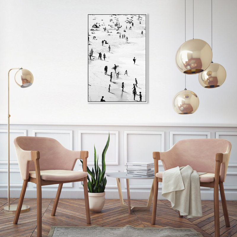 Nautical And Coastal Best Coast, Coastal Black Print by Oliver Gal, 31" H x 21" W, White Floater Framed