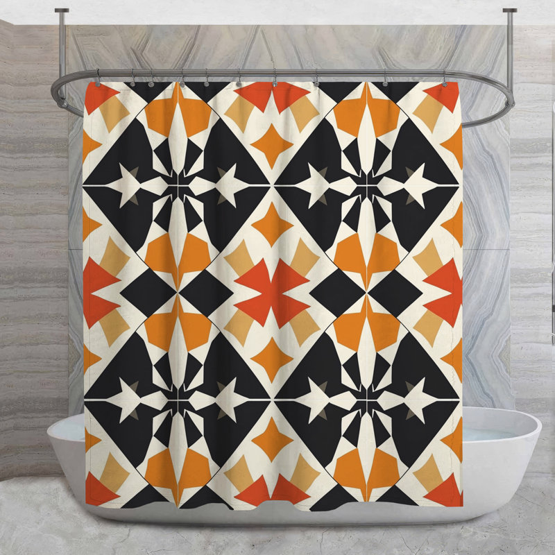 Rideau de douche Retro Tiles, H 84 po x l 70 po