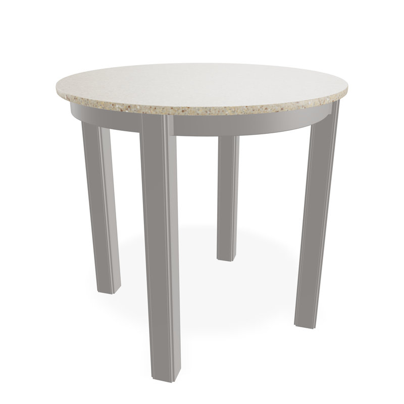 Outdoor Round Side Table, White/White, Acrylic