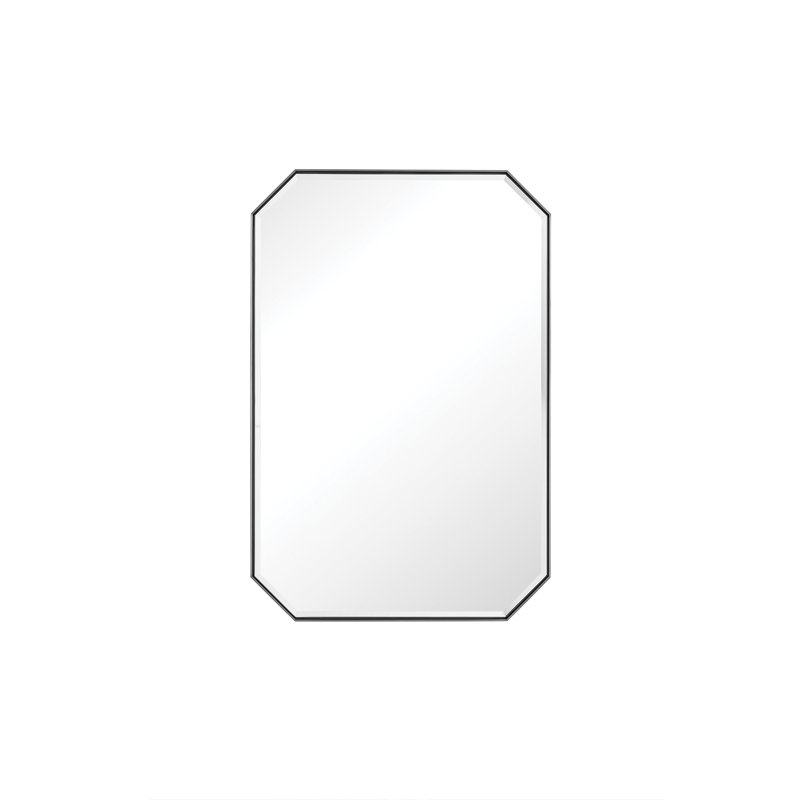 Rohe Metal Flat Wall Mirror, 36" x 24", Satin Nickel