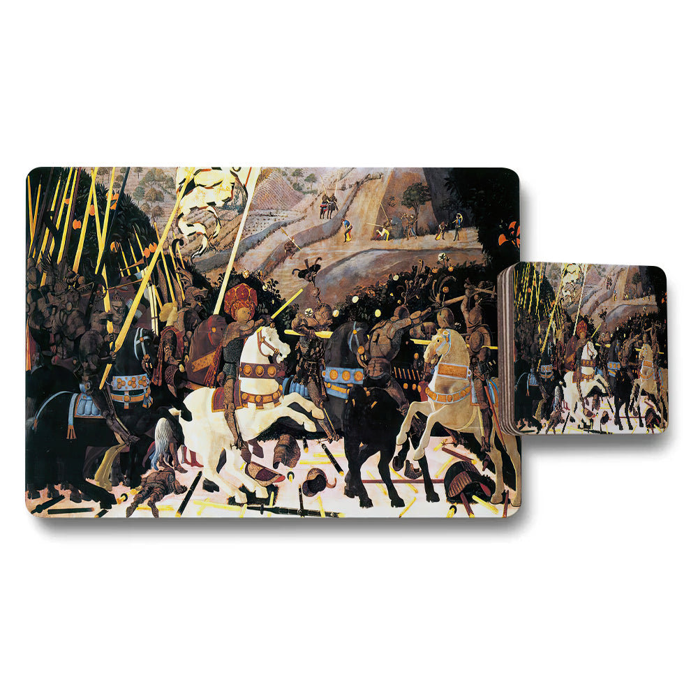 Historic Battle Scene Placemat And Coaster Set Artwork